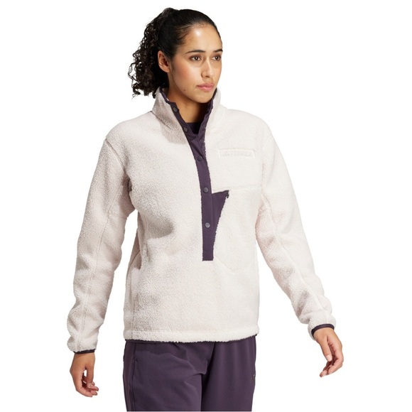ADIDAS TERREX Women's Terrex Xploric High Pile Fleece Pullover Sweatshirt Small - Picture 1 of 16